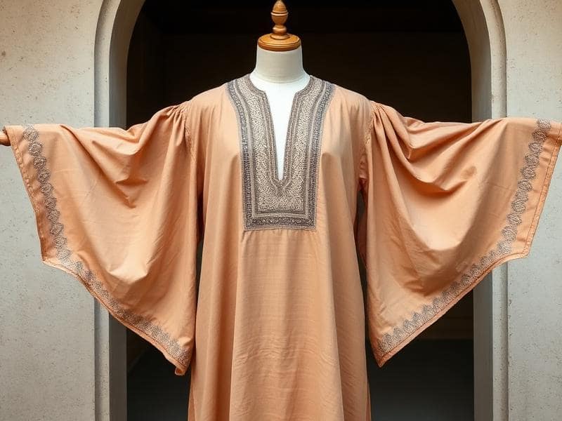 Traditional Jalabiya - Comfortable Islamic Men's Daily Wear Traditional jalabiya garment with wide sleeves - comfortable Islamic men's clothing for daily modest wear