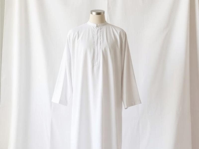 Traditional Thobe for Muslim Men - Classic Islamic Modest Wear Traditional white thobe - elegant Islamic men's clothing with loose-fitting ankle-length design for modest wear